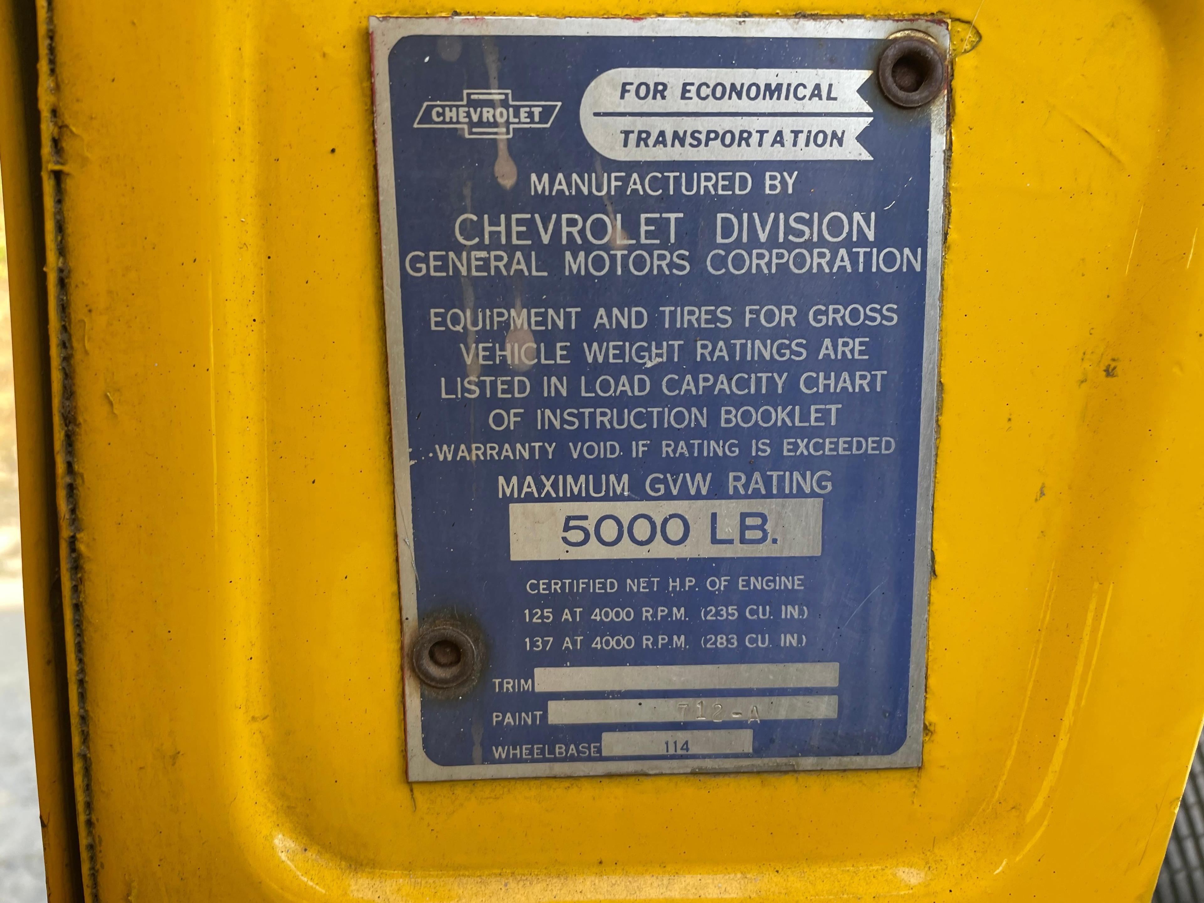 1958 Chevrolet Apache 3100 1/2 Ton Step-Side Pickup Truck