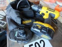 Dewalt 20V Drill, 2 Batteries, and Charger