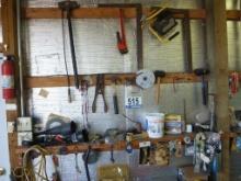 Wall Lot: Sledge Hammer, Pipe Wrench, Funnels, etc.