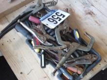 Lot Hand Tools: Vice-Grips, Screwdrivers, Pliers, Etc.