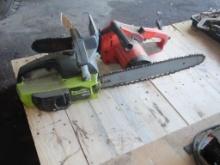 (2) Chainsaws: (1) Poulan 2000 Gas and (1) Electric