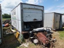 Storage Van Body with Contents including Engine and Scrap Metal