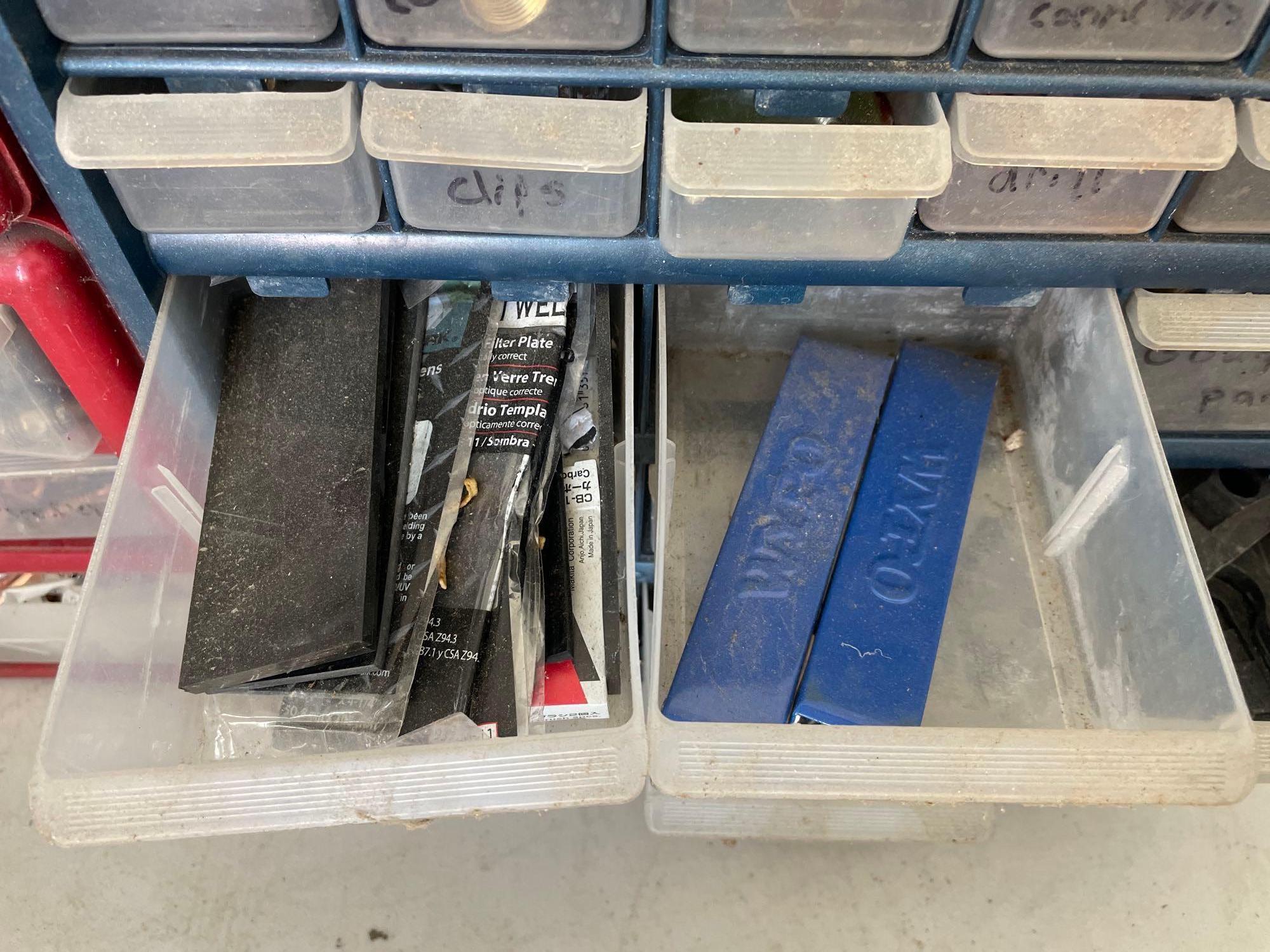 3 Bins with Welding and Cutting Supplies