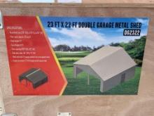 23 ft 22 ft Double Garage Metal Shed