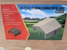 23 ft 22 ft Double Garage Metal Shed