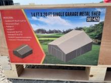 14 ft 20 ft Single Garage Metal Shed