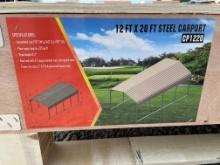 12 ft x 20 ft Steel Carport Shed