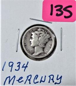 1934 Mercury Dime