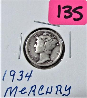1934 Mercury Dime