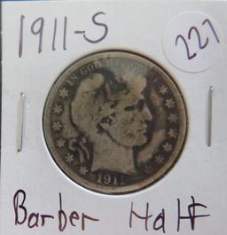 1911-S Barber Half Dollar