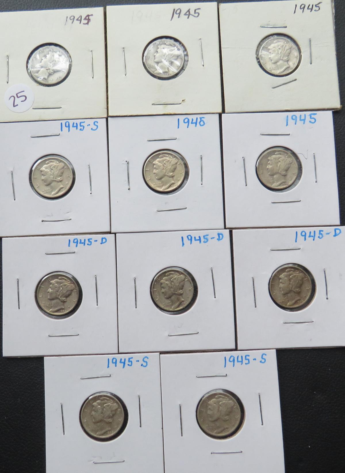 (11) Mercury Dimes