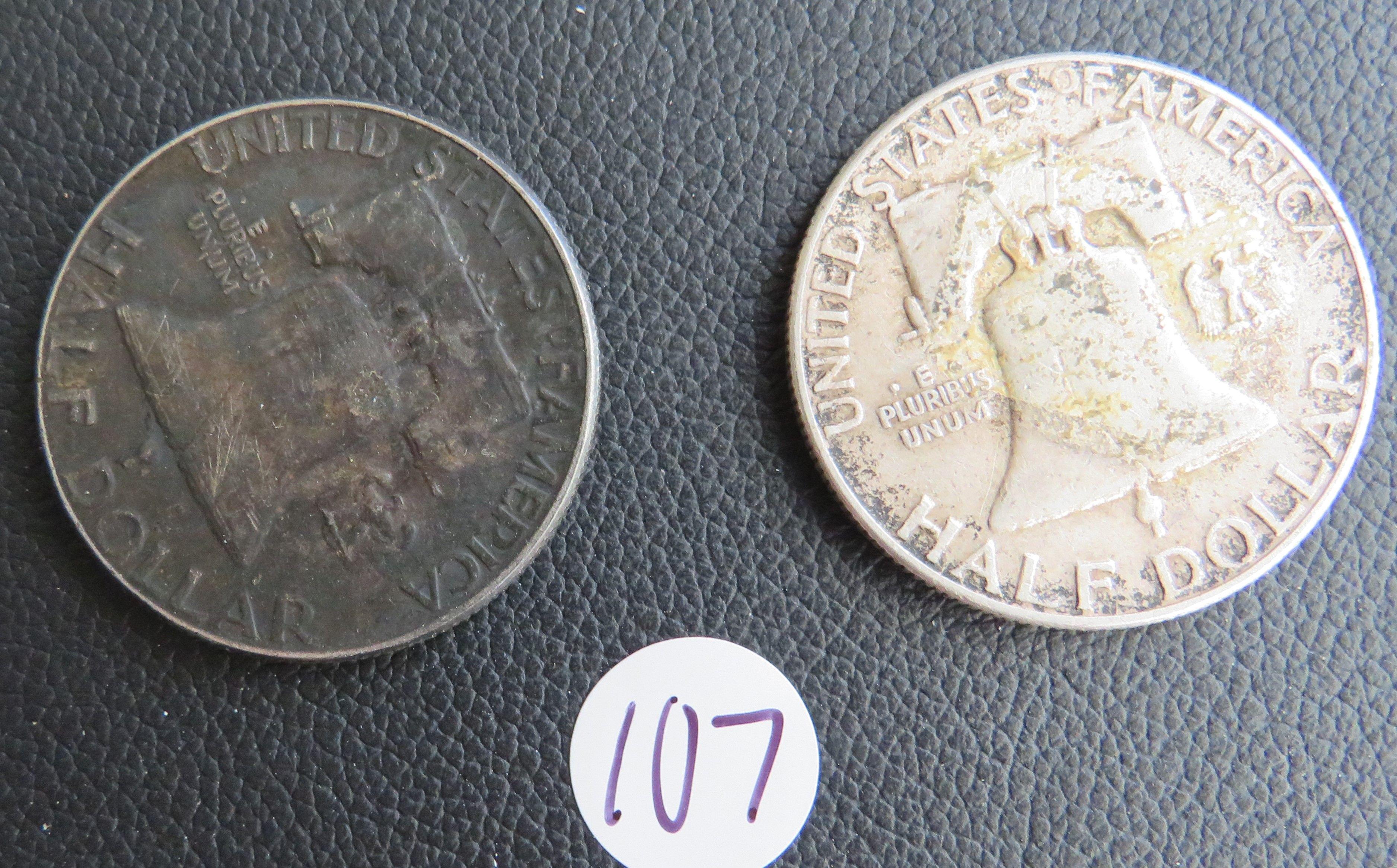 1957 & 1951 Franklin Half Dollar