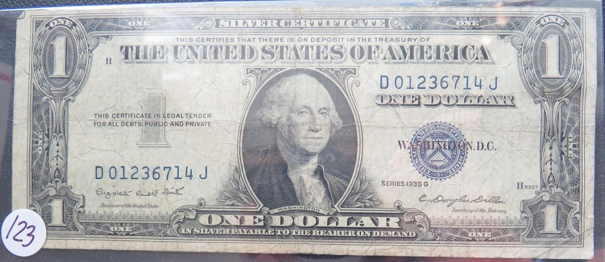 1935-G $1 Silver Certificate Blue Seal