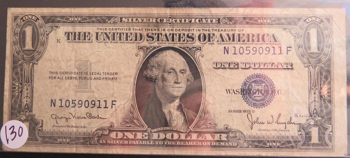 1935-D $1 Silver Certificate Blue Seal