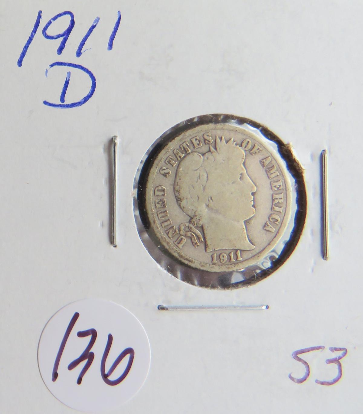 1911-D Barber Dime