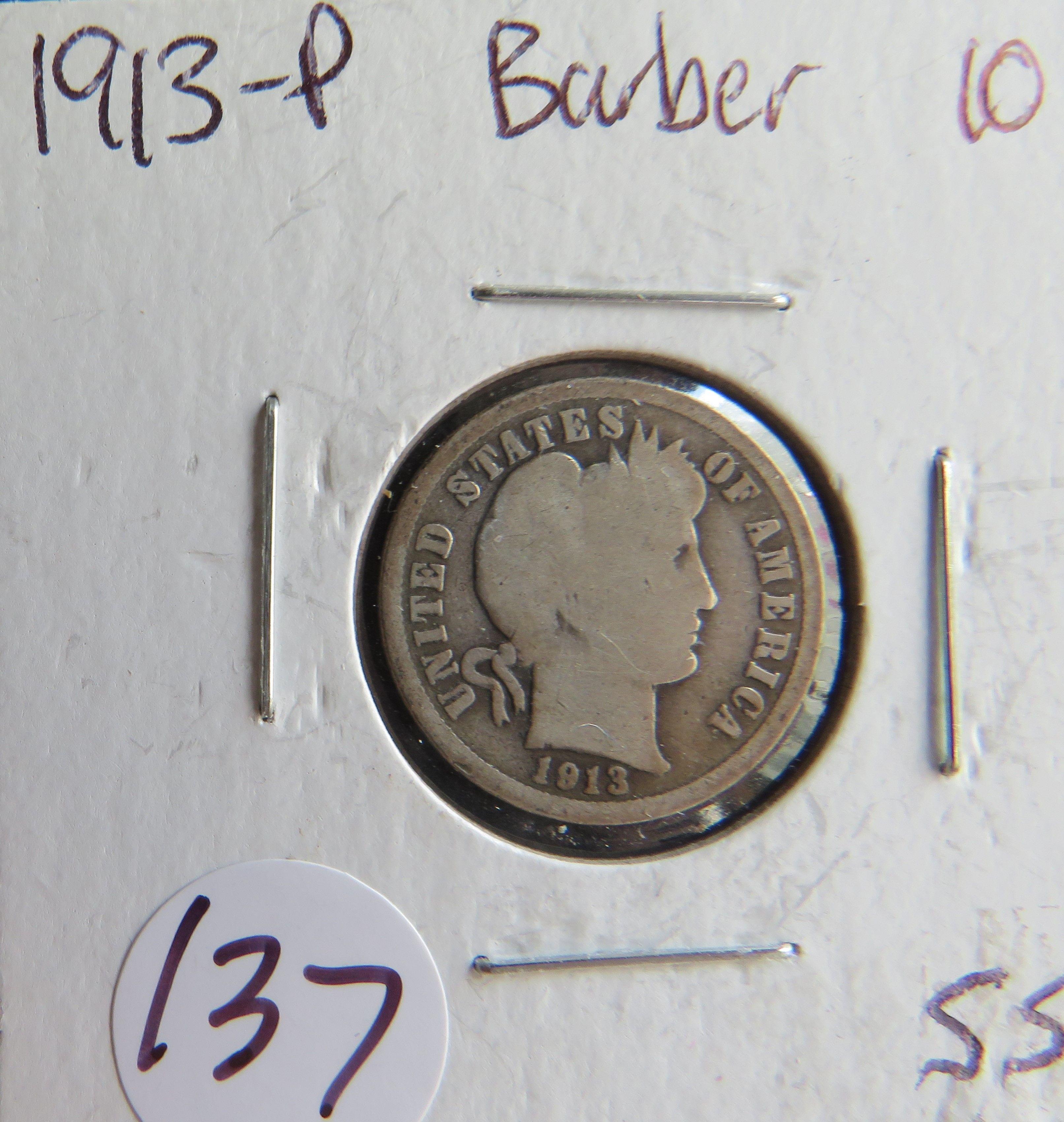 1913-P Barber Dime