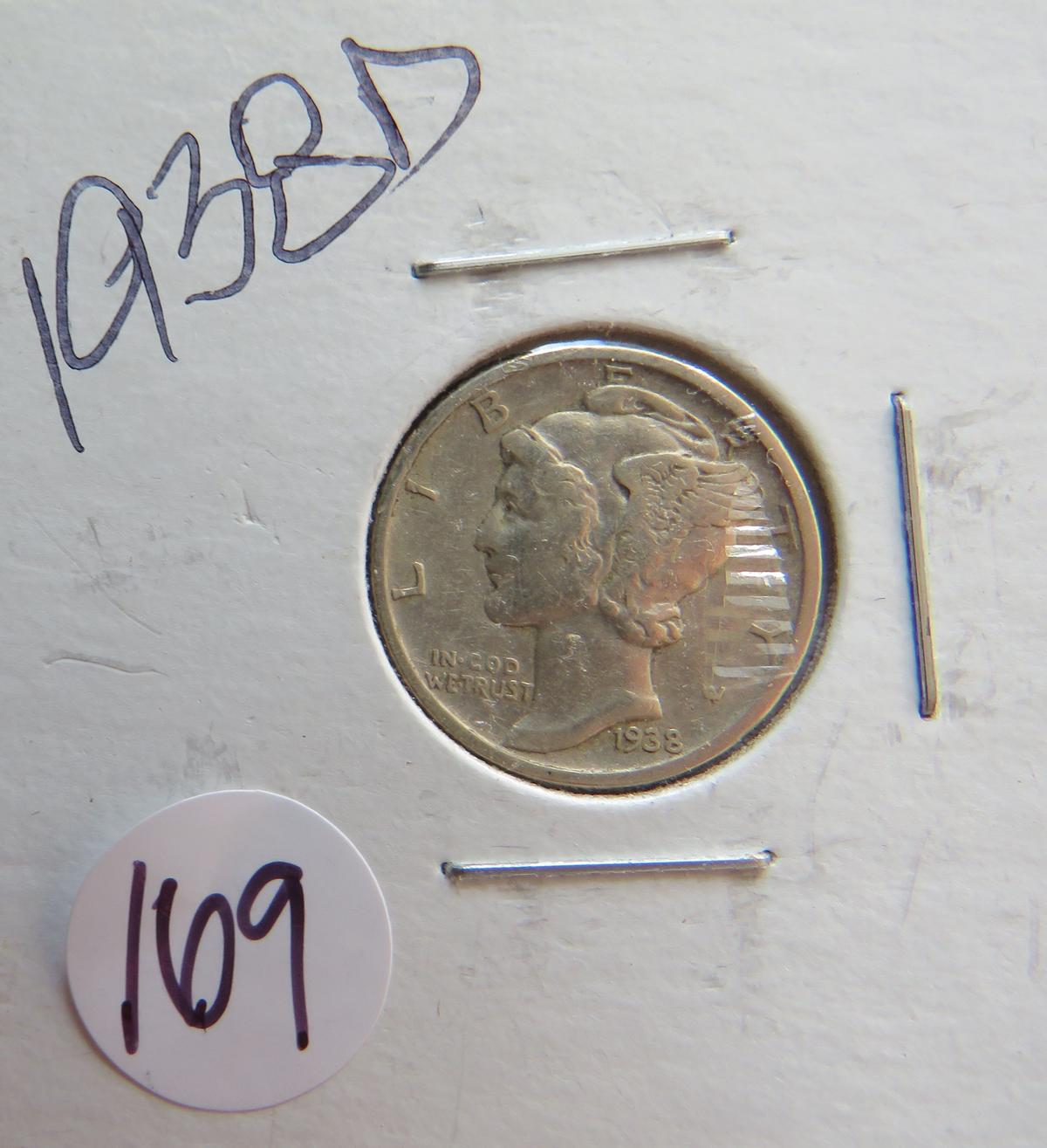 1938-D Mercury Dime