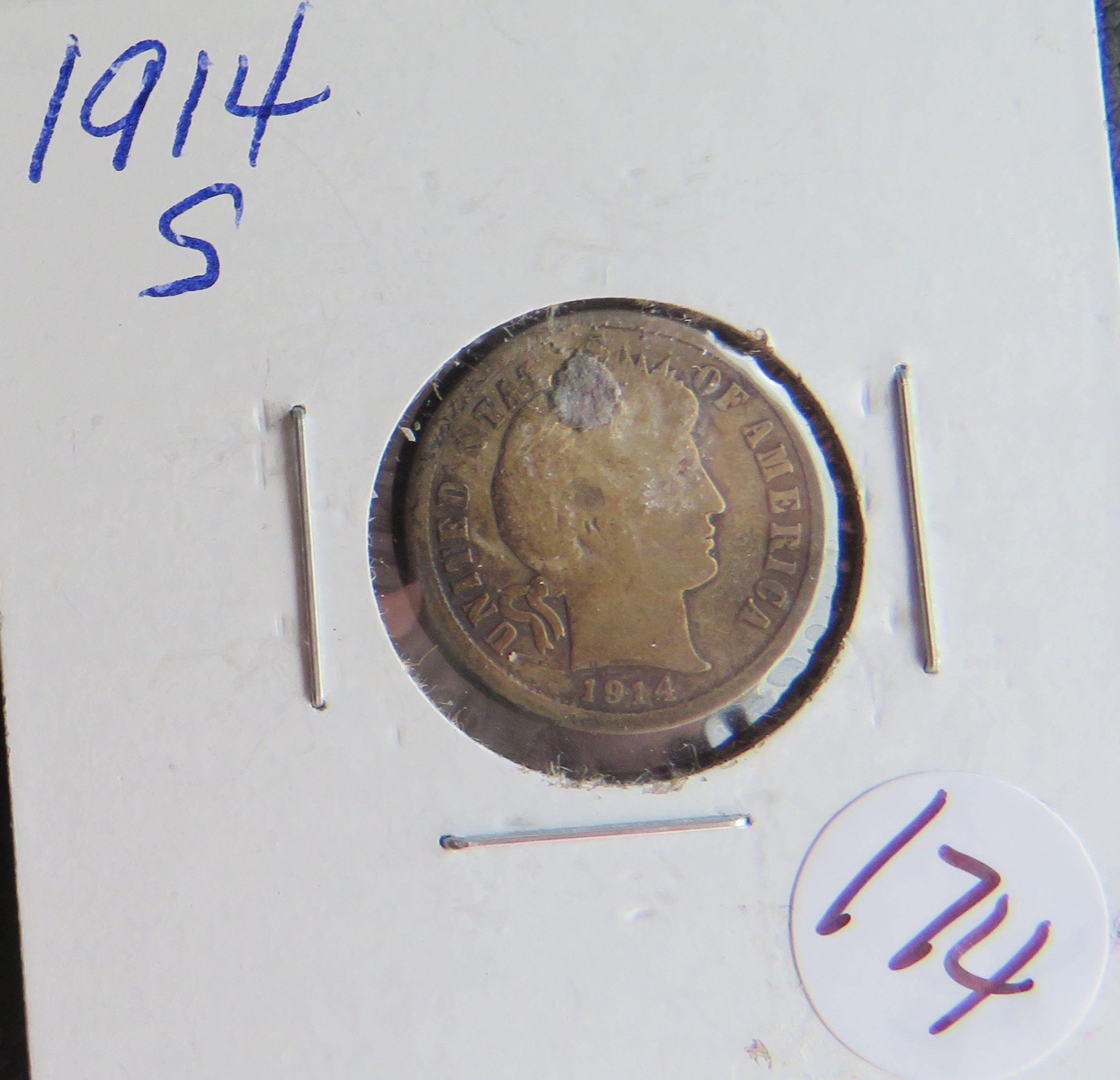 1914-S Barber Dime