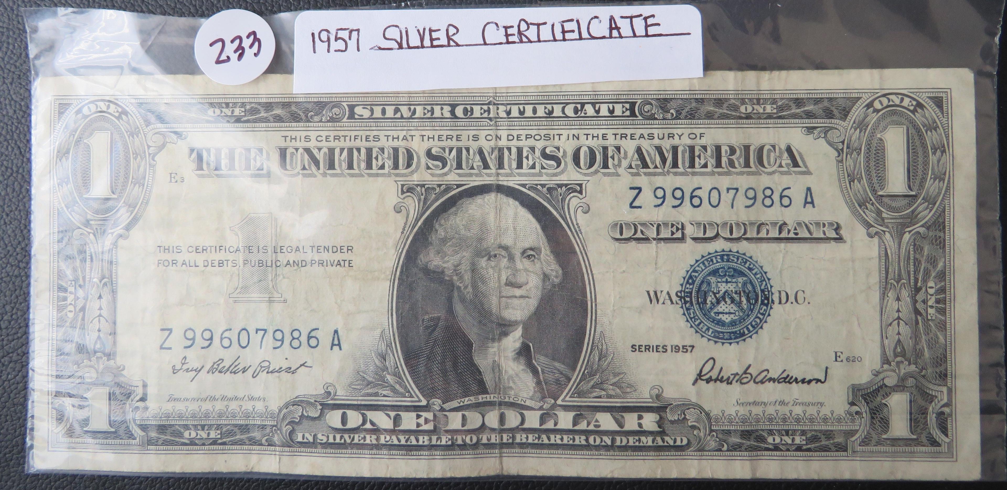 1957- 1$ Silver Certificate