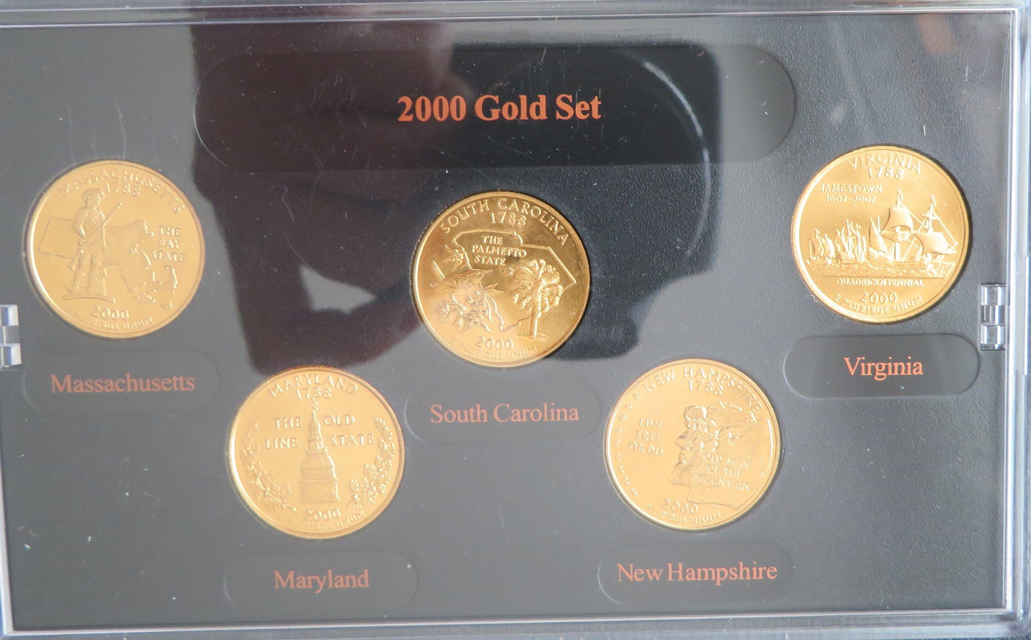 2000- Dener BU Gold Plated Set State Quarters