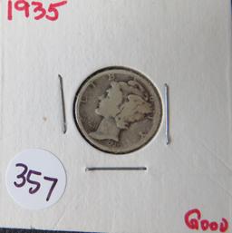 1935- Mercury Dime