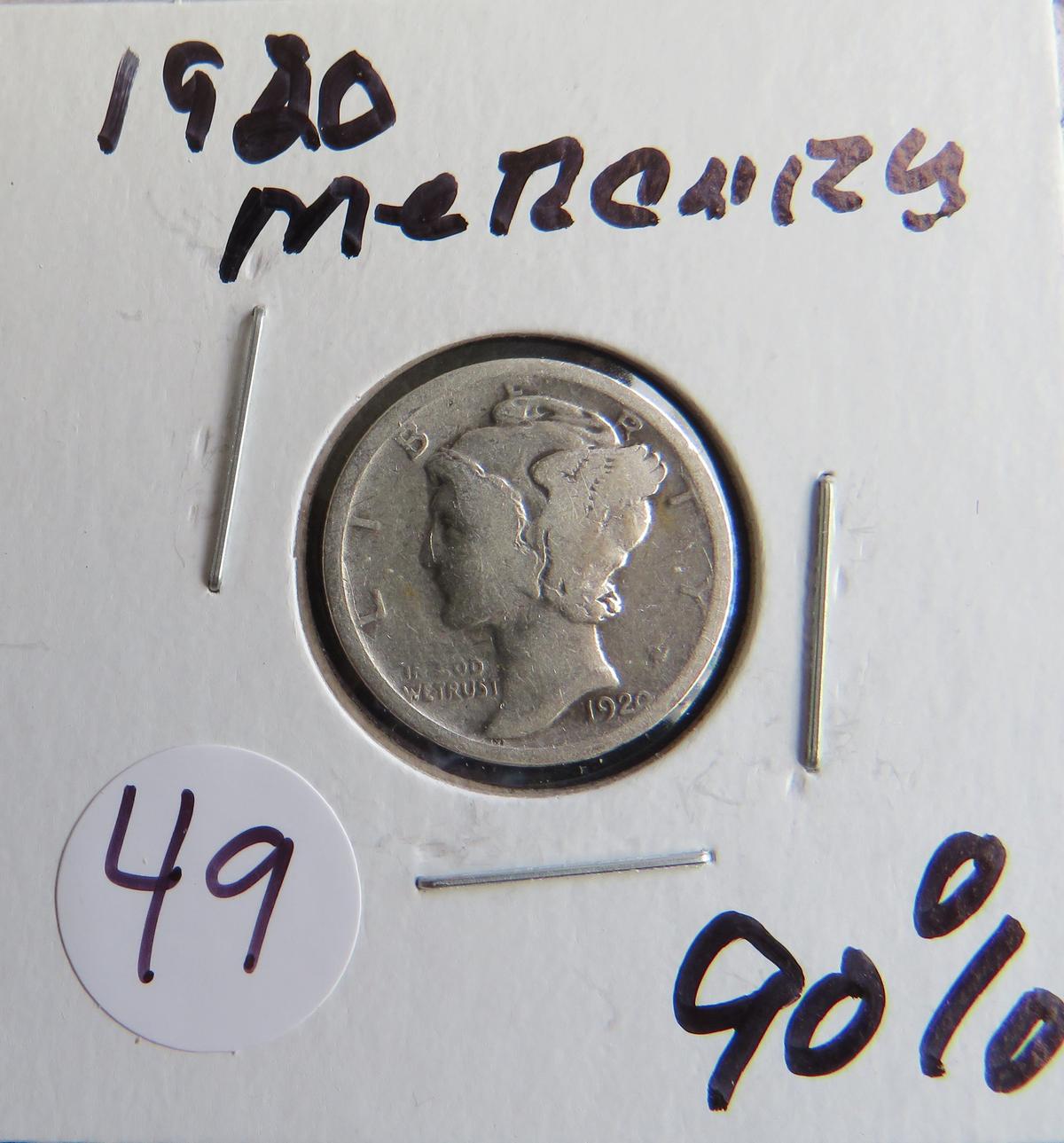 1920- Mercury Dime