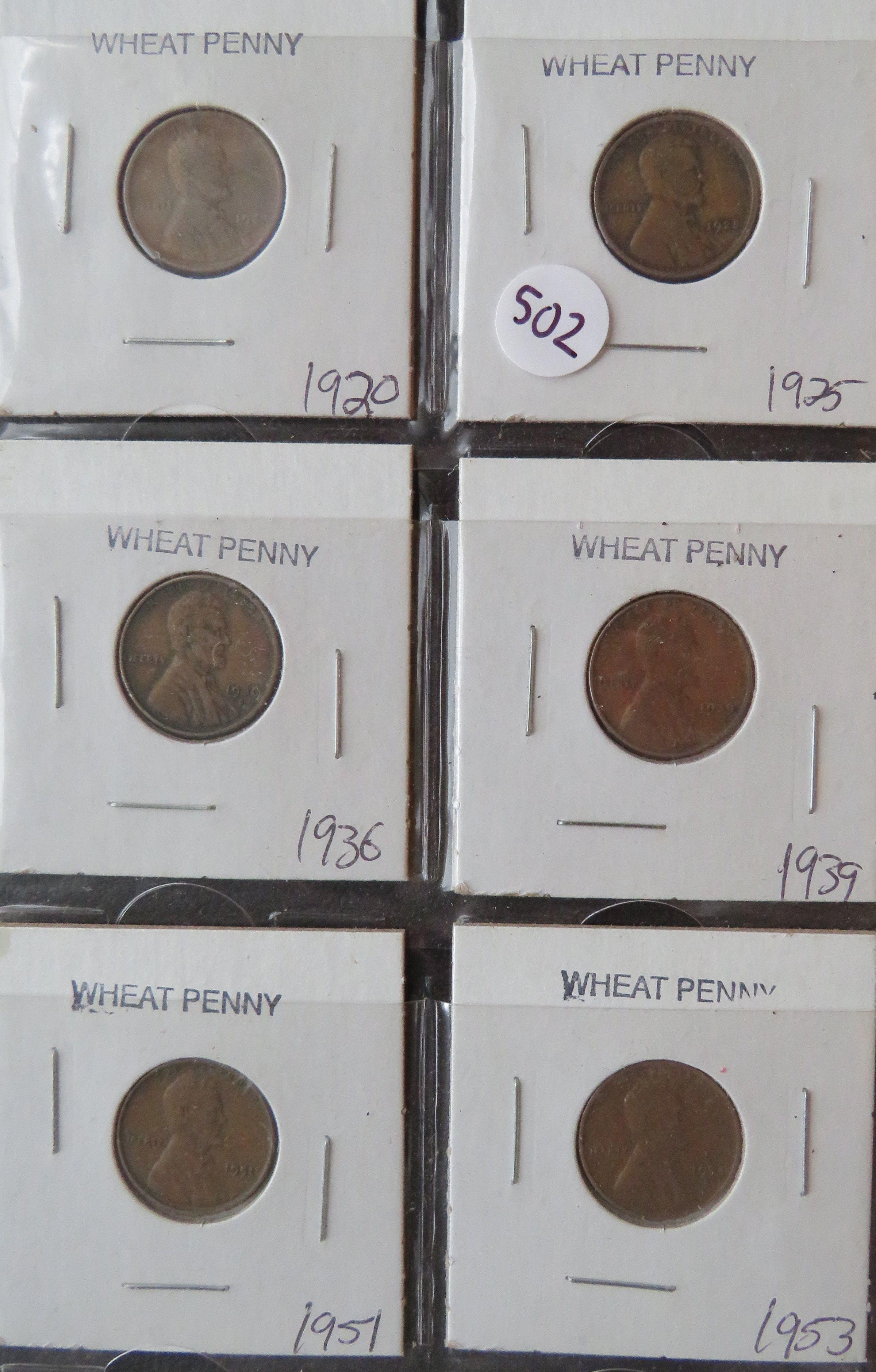 (6)- Wheat Pennies