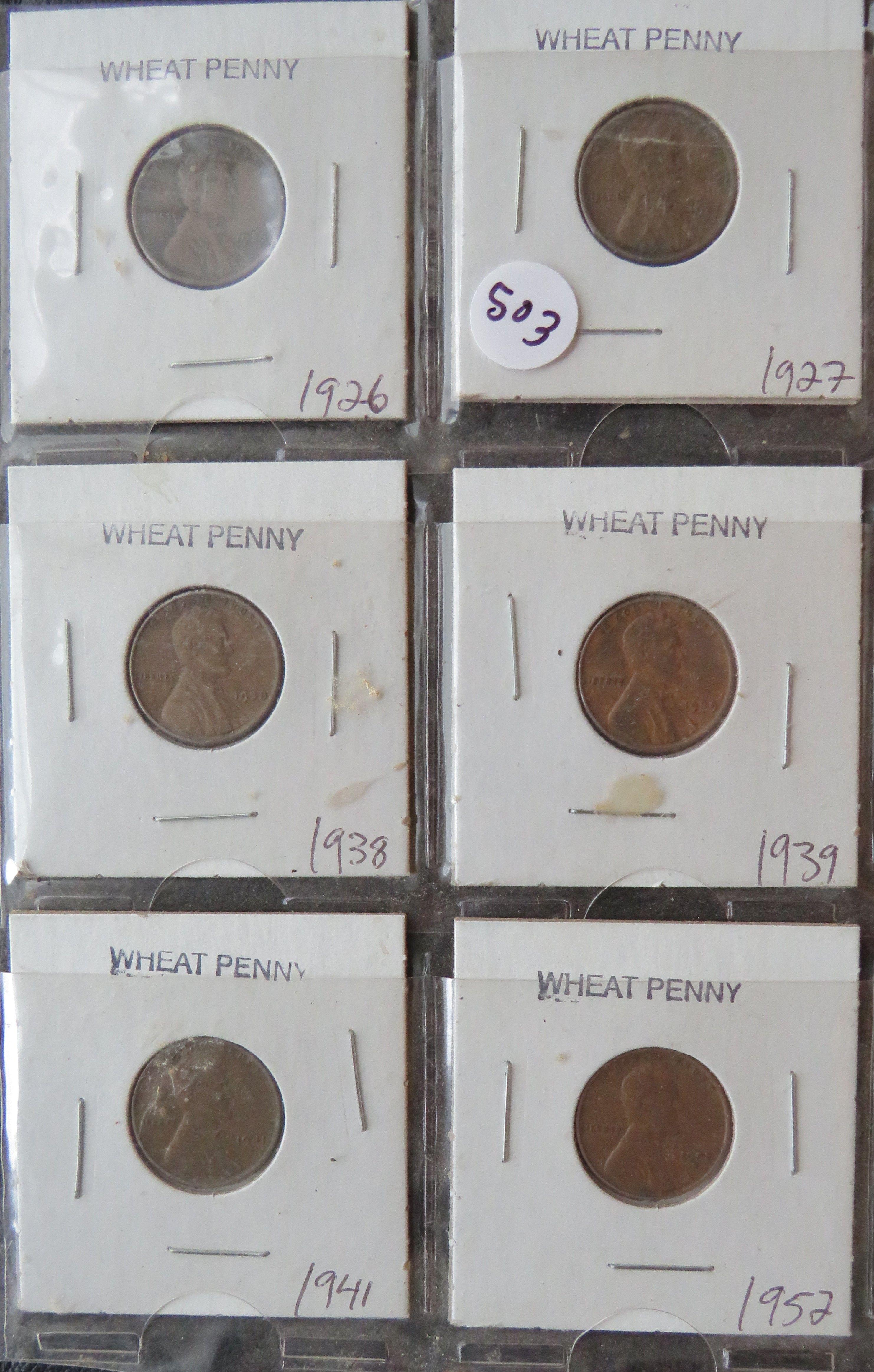 (6)- Wheat Pennies