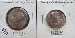 (2) 1979-D Susan B Anthony Dollars