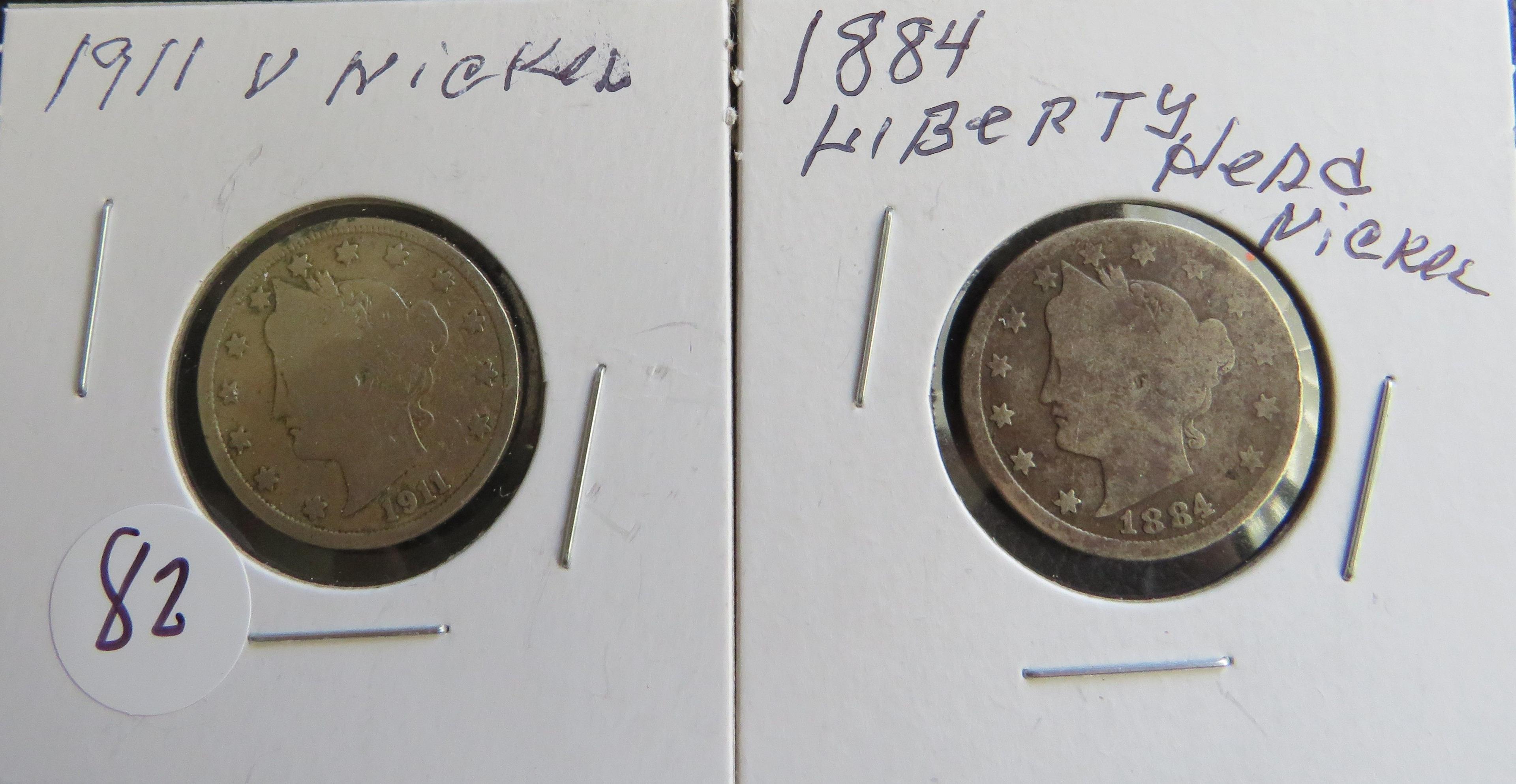 1911 & 1884 Liberty Head Nickel