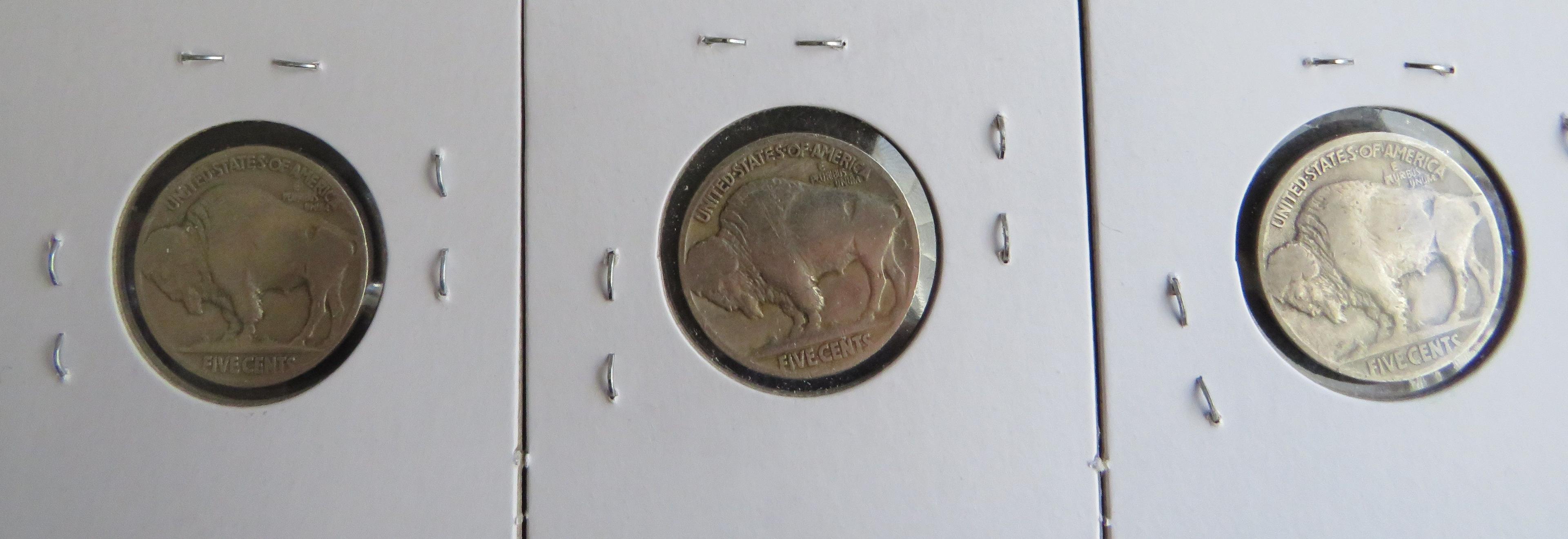 (3) 1919- Buffalo Head Nickels