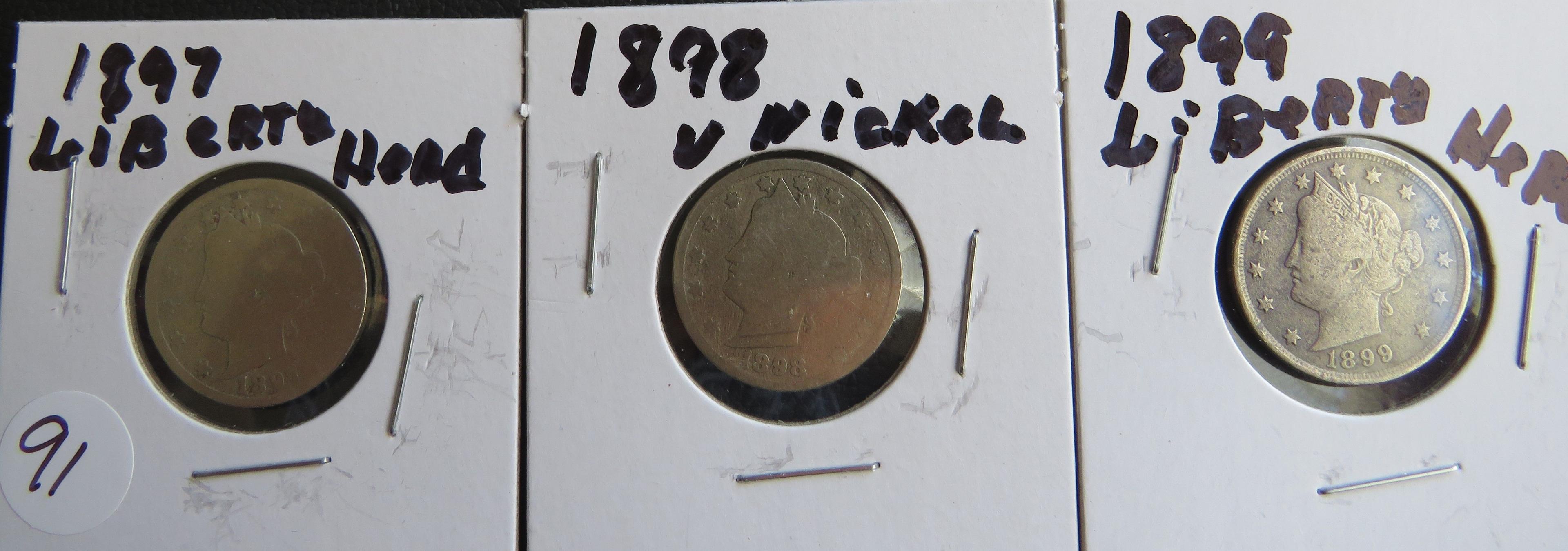 1897, 1898, 1899 Liberty Head 'V' Nickel