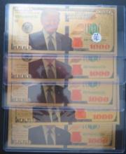 (5) Trump Gold 1,000 Certificate