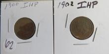 1900 & 1902 Indian Head Penny