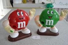 2 M&M candy dispensers