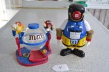 2 M&M candy dispensers