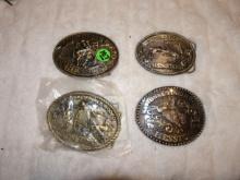 Hesston NFR Belt Buckles (1979, 1980, 1982, 1984)