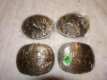 Hesston NFR Belt Buckles (2-1977) & Hesston Tournament Rodeo (1985, 1986)