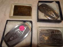 2 Hiniker, Lindsay 1983, Lindsay 1986 Belt Buckles