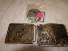 Deer, Ag Americas Lifeline, 2-Cylinder Club Belt Buckles