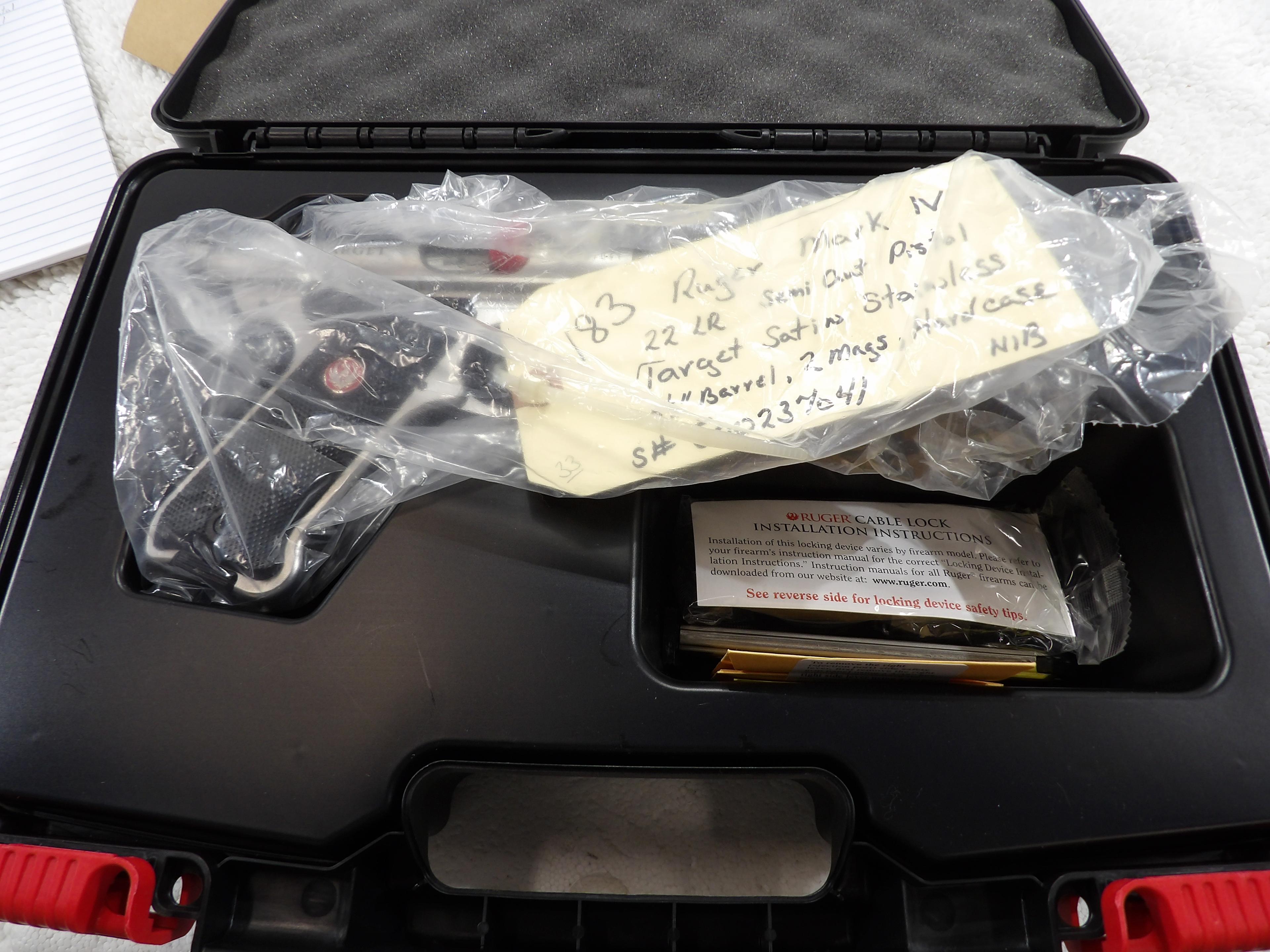 Ruger Mark IV 22 LR Semi-Auto Pistol Target Satin Stainless 5 1/2" Barrel 2 Mags in Hard Case NIB