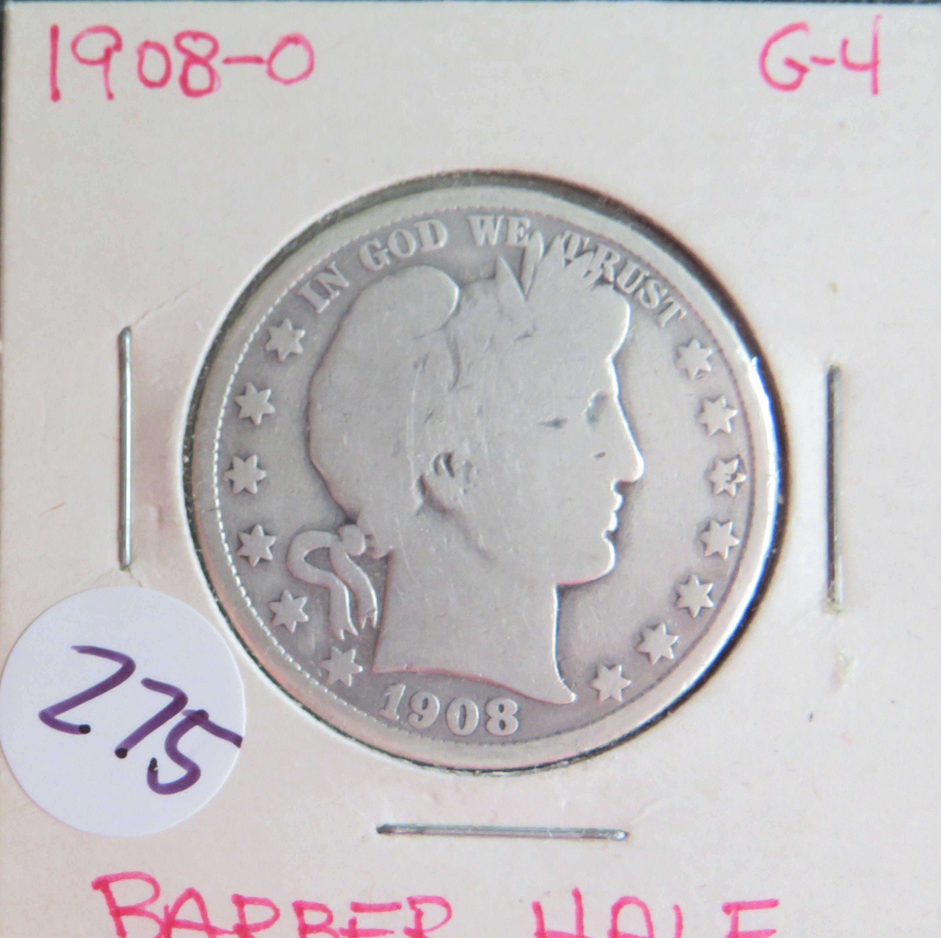 1908- O Barber Half