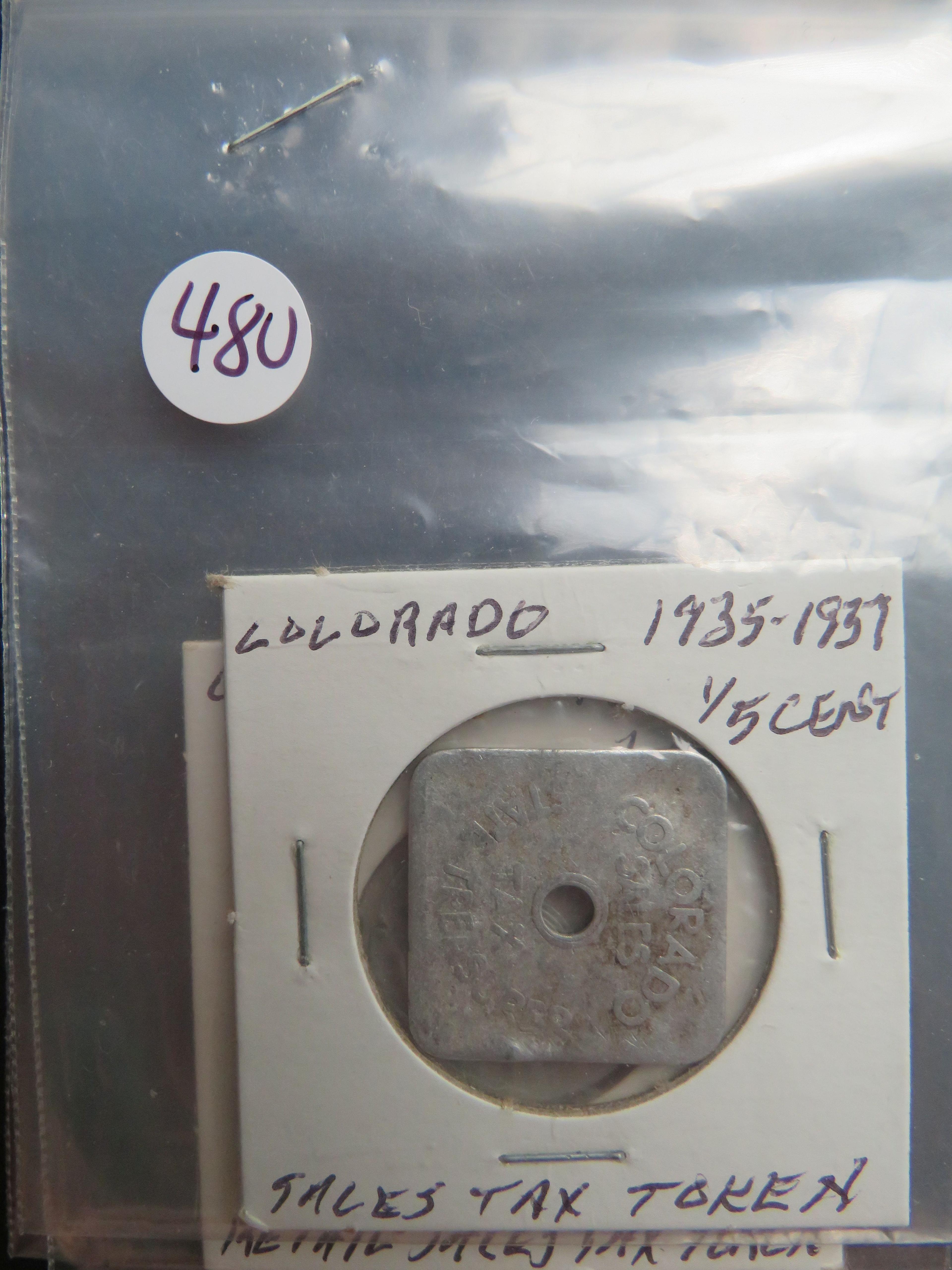 (3) 1935-1937- Colorado Tax Tokens