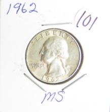 1962- Washington Quarter