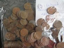(150) 1940's wheat pennies