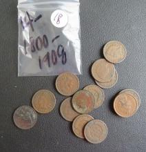 (14) 1800-1908 Indian Head Pennies