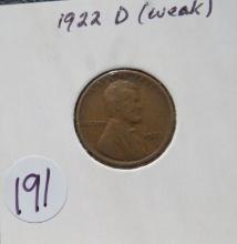 1922-D (weak) Lincoln Cent