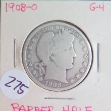 1908- O Barber Half