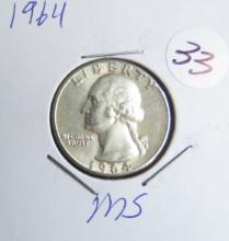 1964- Washington Quarter