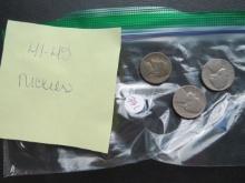 (3) 1941-1945 Jefferson Nickels